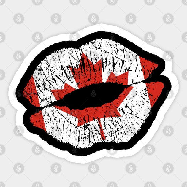 Canadian Flag Kiss Canada Flag Sticker Teepublic